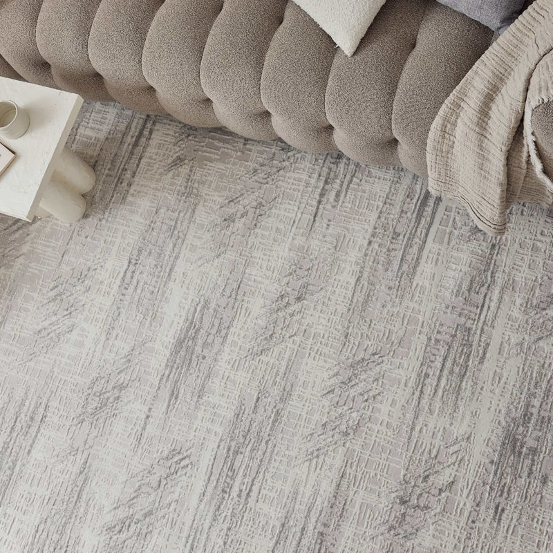 Carmel Modern Abstract Cream/Grey Area Rug, Rectangle 240 x 340 cm