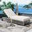 Outdoor Lounge Chair With 5-Position Backrest, Cushion, And Wheels For Patio, Poolside, And Garden Relaxation