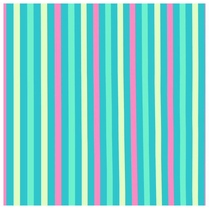 Tapis de bain rose et bleu rayé, L 24 po x L 17 po
