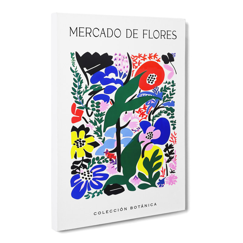 Botanical Flower Market Exhibition No.2 - Wrapped Canvas