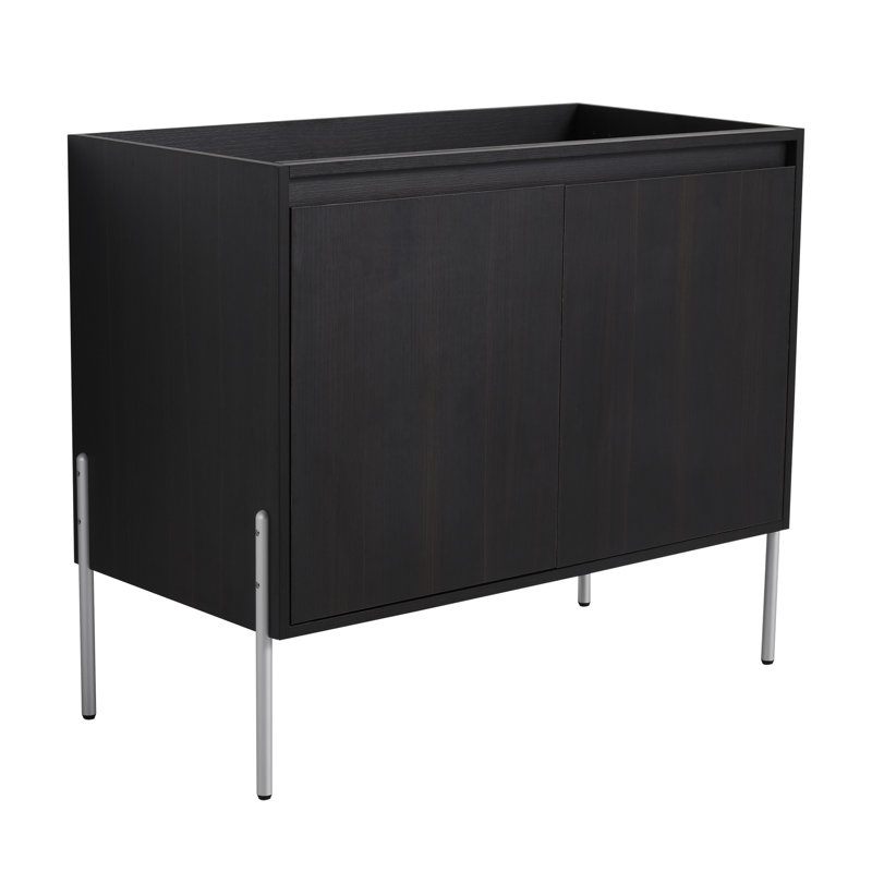 Base de meuble-lavabo autoportant, armoire de rangement avec portes à fermeture en douceur, conception durable (ensemble kd) - sans lavabo