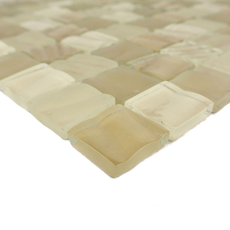 New Era 12 in.x 12 in. Textured Glass Straight Edge Square Mosaic Wall & Pool Tile, Riverside