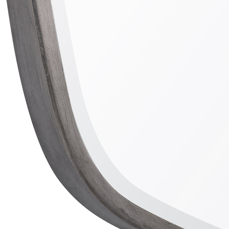 Miroir biseauté Luco, Argent brossé
