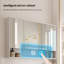 Meuble-lavabo autoportant en bois d'hévéa avec armoire à miroir 31,89 po-829069404