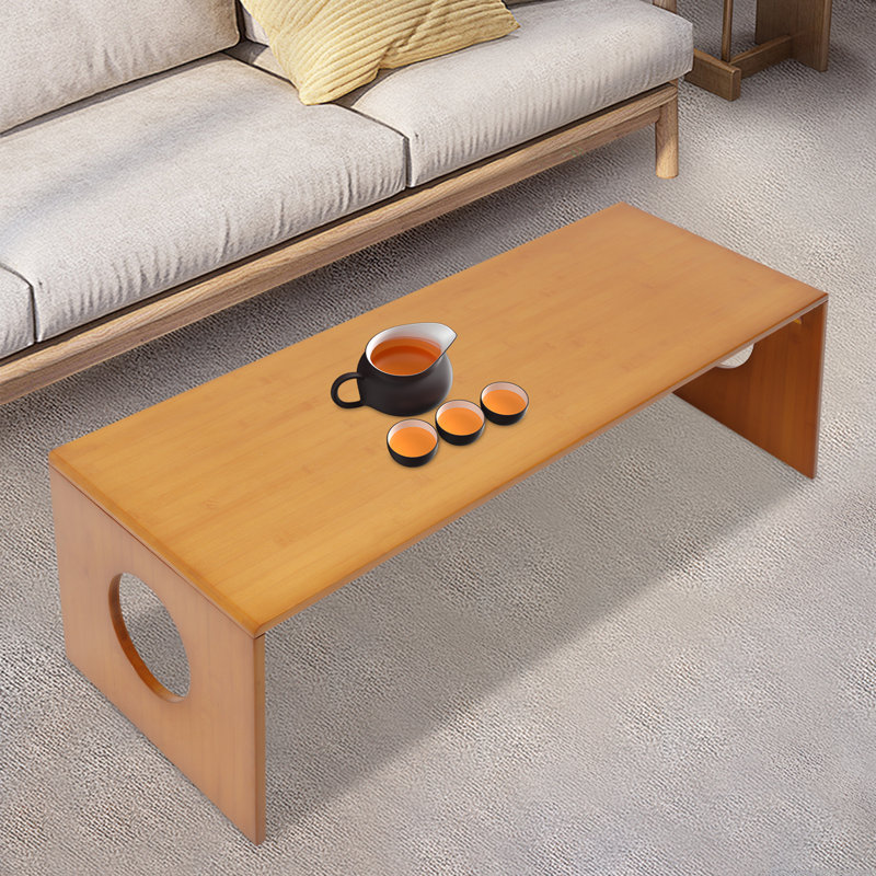 Table basse / pliable en bambou, H 11,81 po x L 39,37 po x l 14,57 po