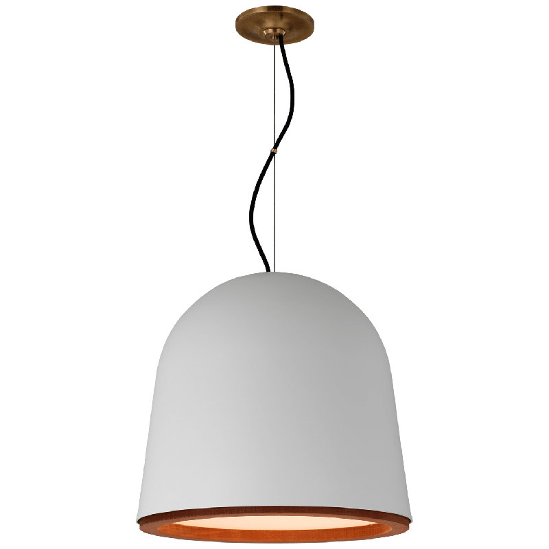 Marie Flanigan Murphy Small Pendant, 16.25" H x 17" W x 17" D, Plaster White/Black