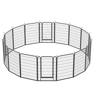 Heavy Duty Metal Dog Playpen with Door, 16 Panel - Puppy Kennel Fence.