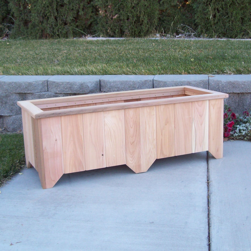Cainsville Handmade Wood Planter Box, 17" H x 50" W x 20" D, Unstained
