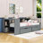 Two Drawers Wood Platform Bed with Storage Shelves and Charging Station-106813621-106813619