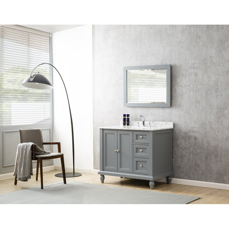 36'' Single Bathroom Vanity with Marble Top