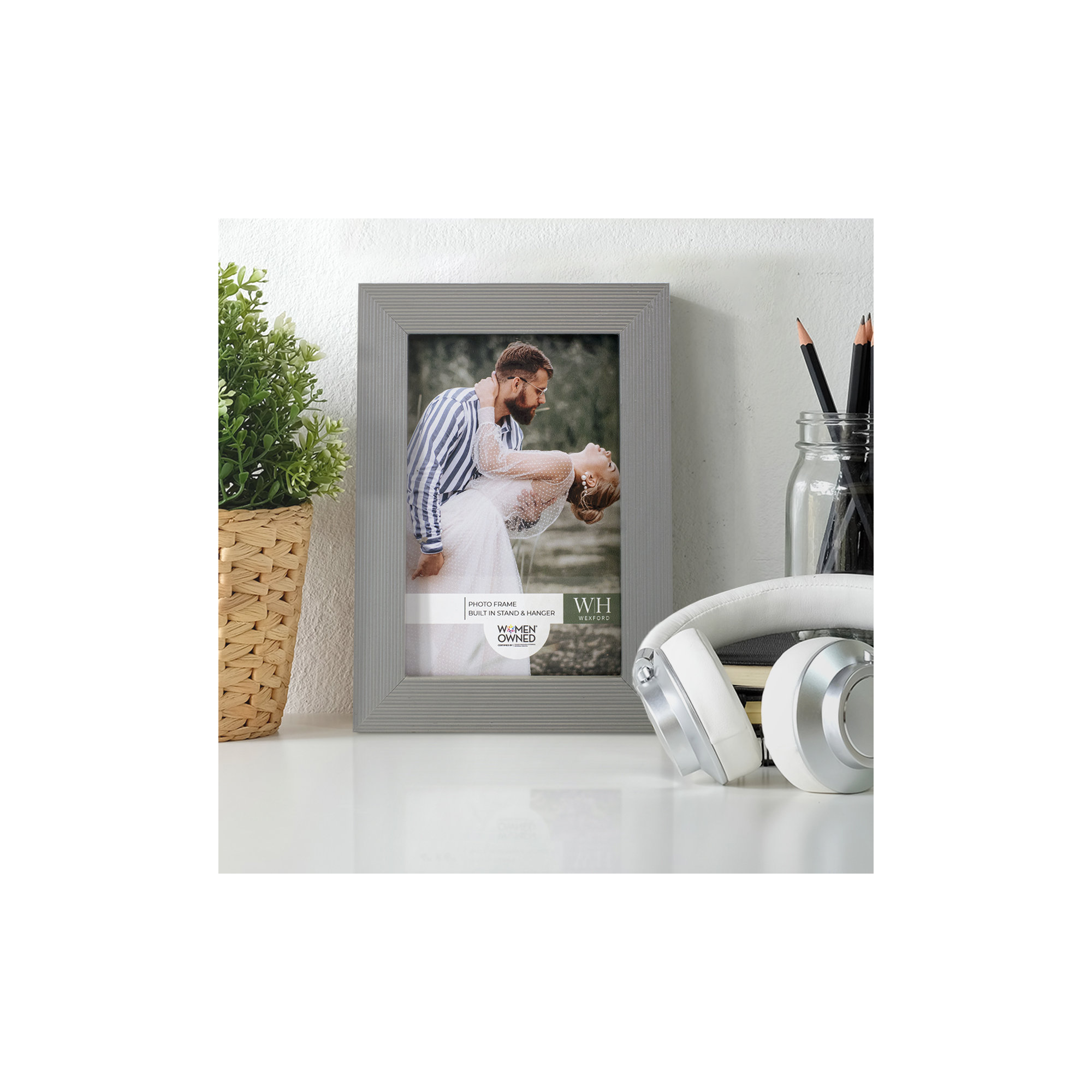 Apolline Wood Picture Frame, Gray, 6" x 8"