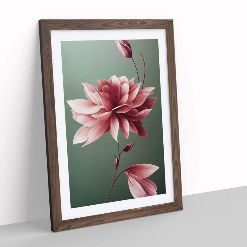 A Picturesque Flower - Wall Art, 66cm H x 48cm W x 2cm D, Walnut Framed, White