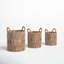 Handmade Bohemian Wicker Basket With Handles - Set of 3