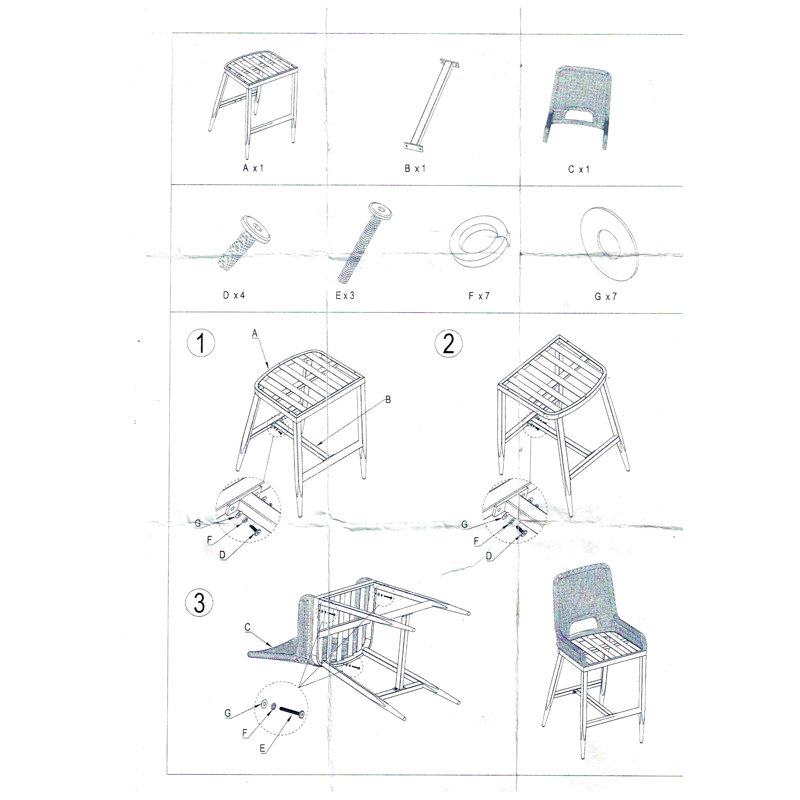 Tabouret de bar, Tabouret de comptoir (siège d'une hauteur de 26 p