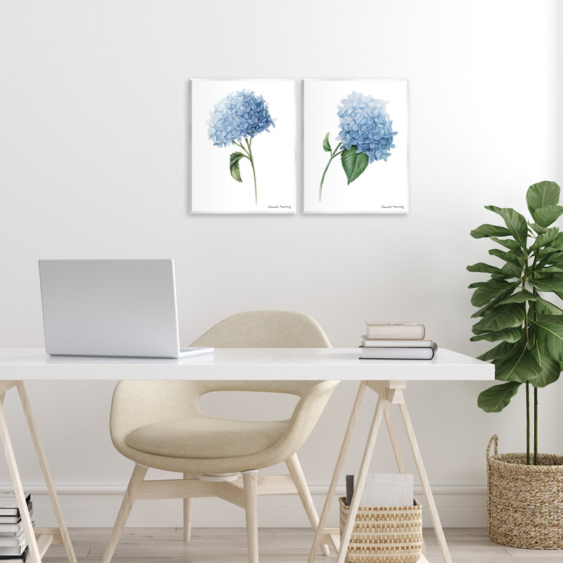 Ensemble de 2 plaques murales In Bloom Hydrangeas, design par Danielle Murray