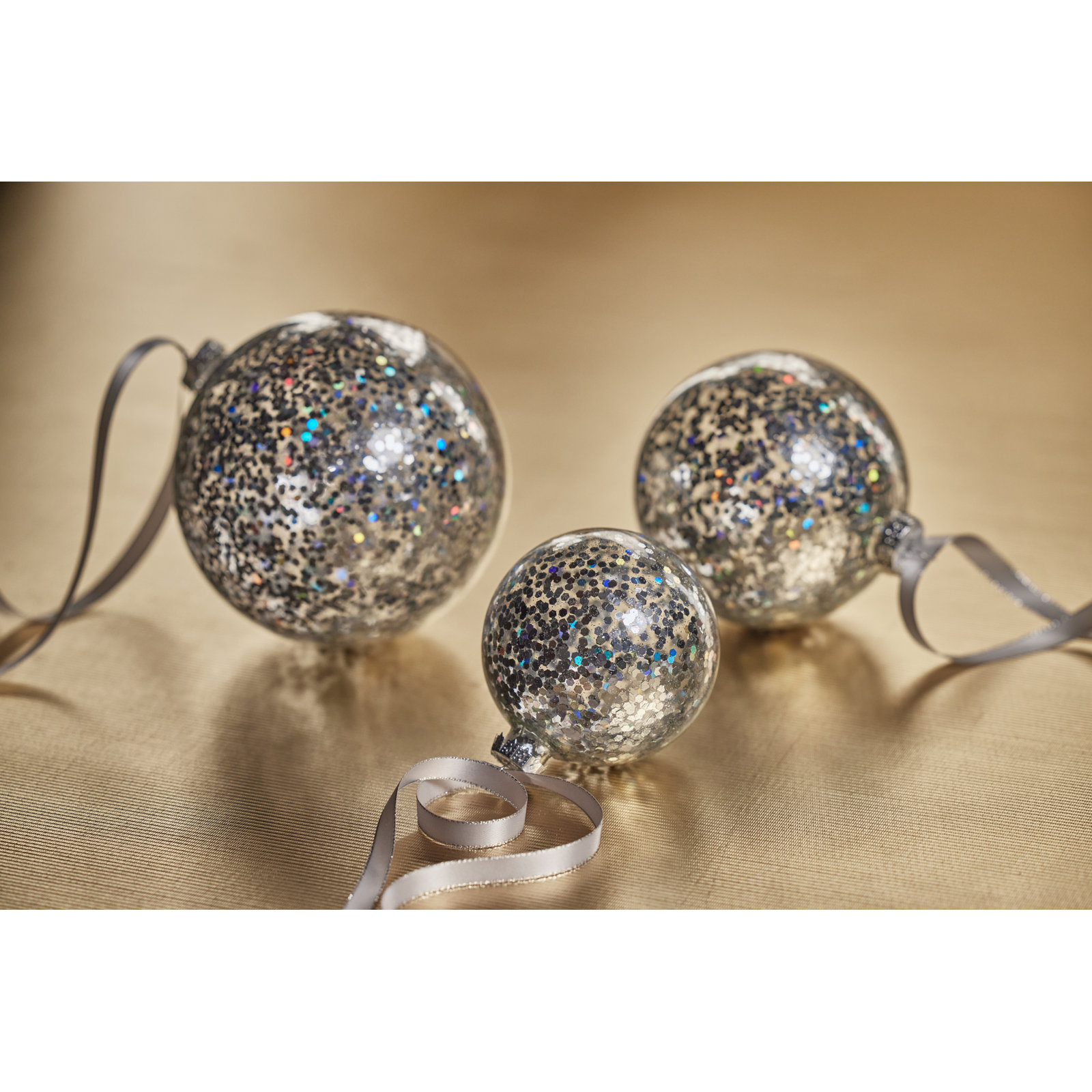 Corvell Bauble, Silver, 4" H x 4" W x 4" D