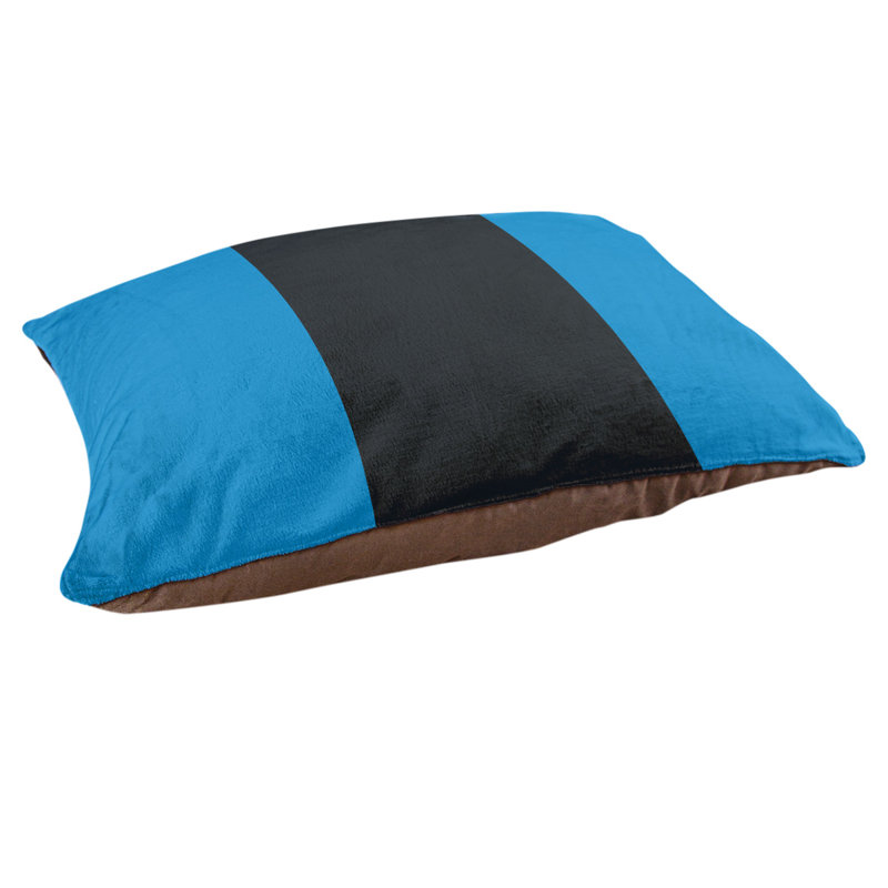 Coussin Detroit, Petit (l 28 po x P 18 po x H 6 po), Bleu / noir