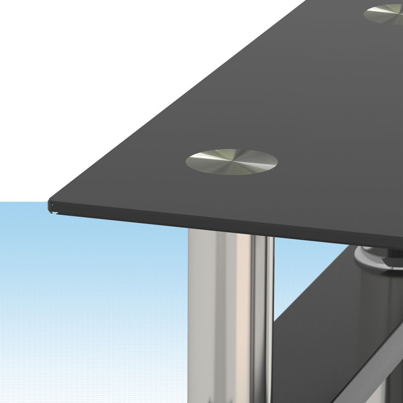 Ensemble de tables de bout en verre de 20,5 po de hauteur Euphrasie, Transparent, blanc