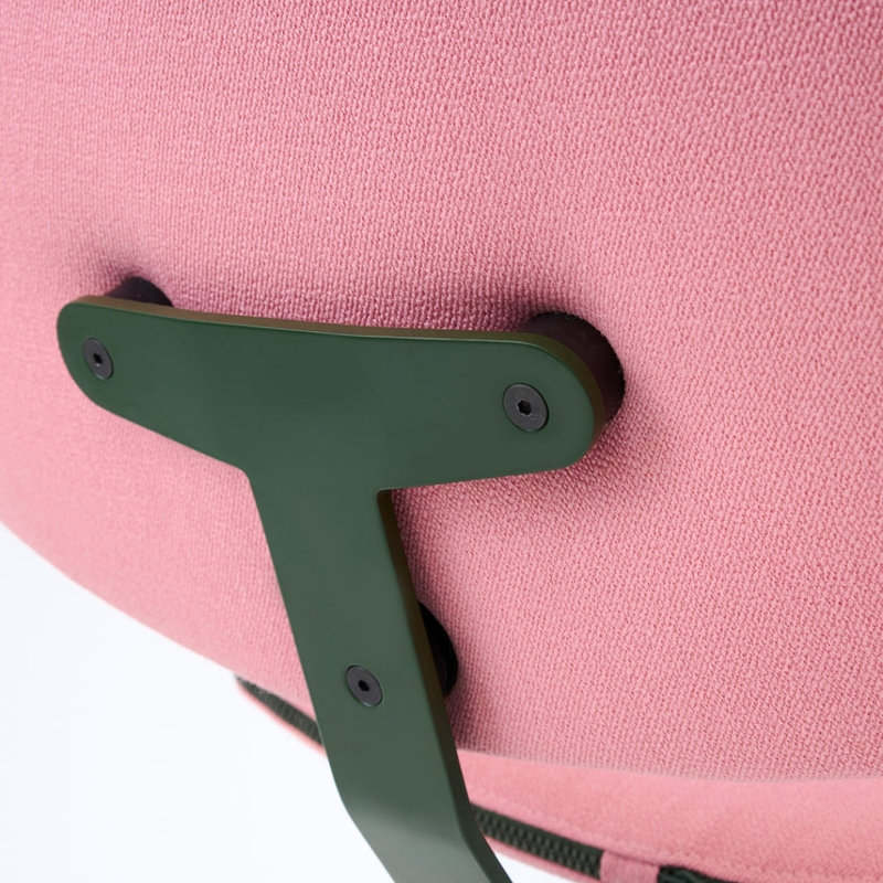 Arba Side Chair, Pink, Dark Green