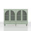 Buffet en verre arqué avec tablettes réglables et tiroirs-1219170984