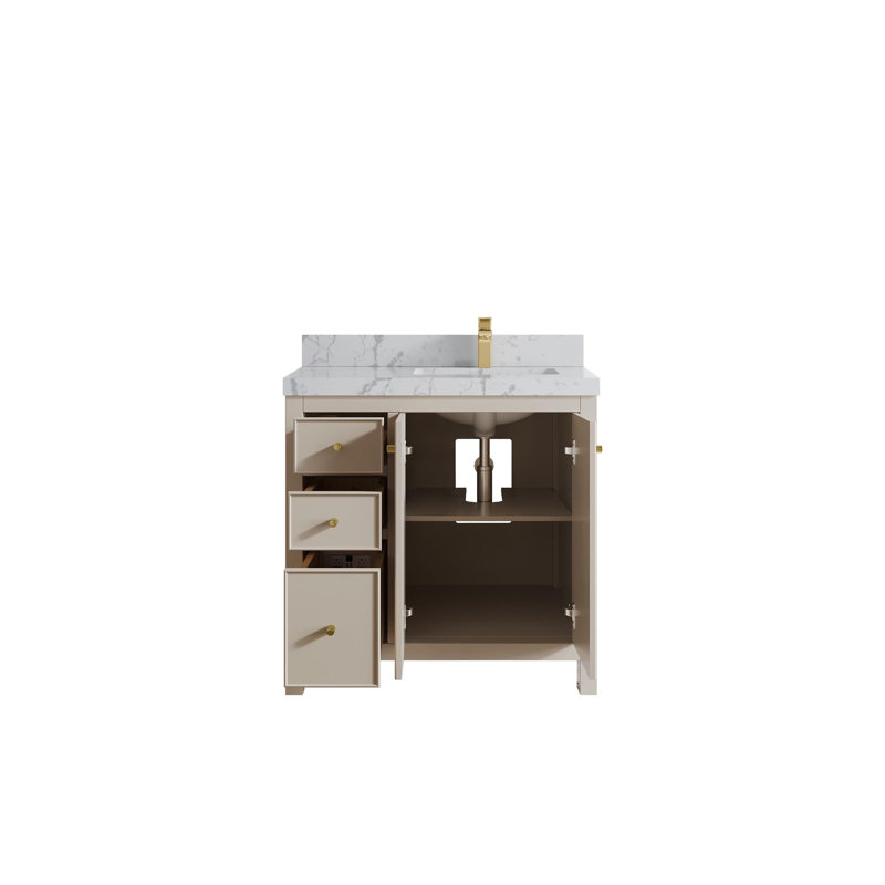Meuble-lavabo simple 36 po avec plateau Chicago, Venatino