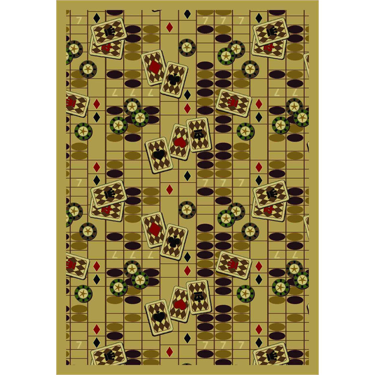 Gaming and Entertainment Feeling Lucky Area Rug