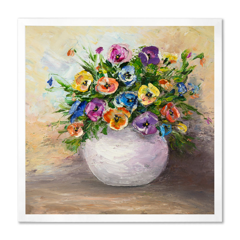 Bouquet de belles tulipes - œuvre d'art traditionnelle sur toile, H 30 po x l 30 po x P 1 po, Toile blanche avec cadre photo