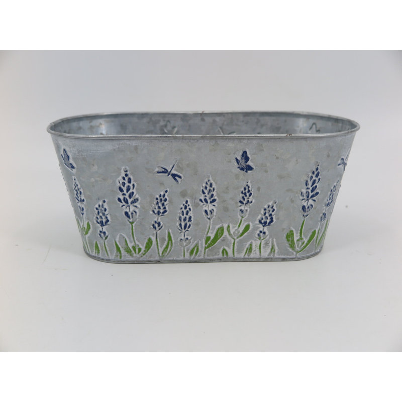 Jardinière en métal lavande, H 4,3 po x l 9,75 po x P 5,2 po