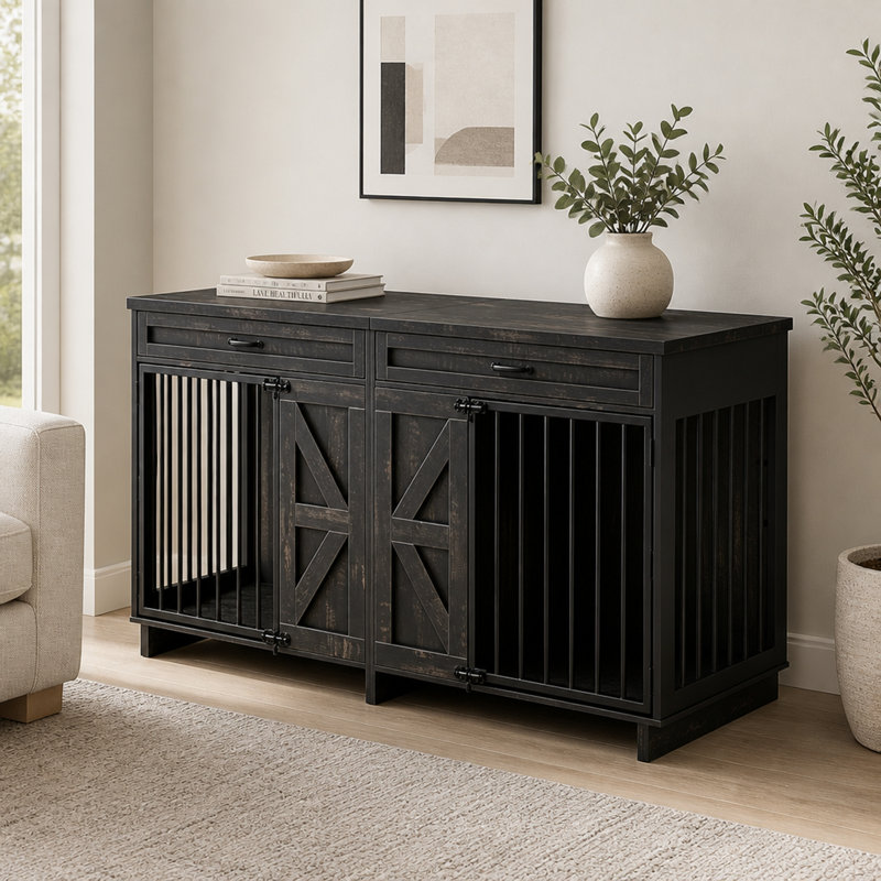Metal and Wood Pet Crate