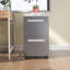 Armoire de base double en bois massif gris clair Shaker