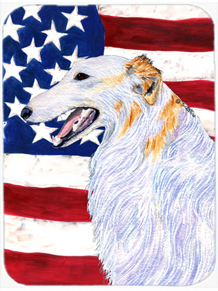 Drapeau américain aux États-Unis avec planche à découper en verre Borzoi