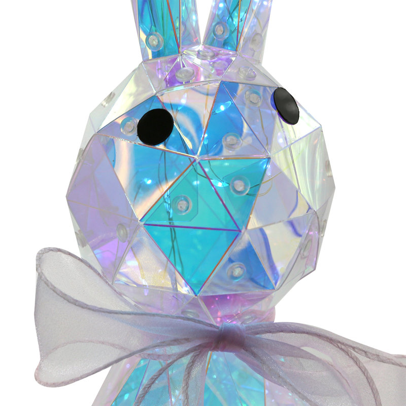Lapin de Pâques prismatique irisé 20 po - Alex