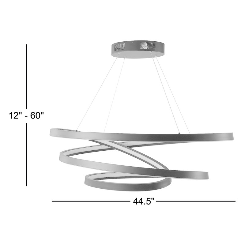 Yasmine Dimmable LED Geometric Chandelier, Black