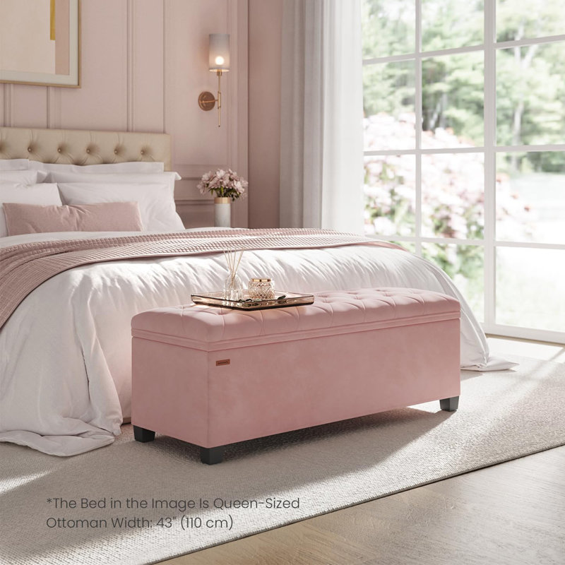 Repose-pieds avec repose-pieds en velours avec repose-pieds, Rose