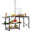 Table pliante d'extérieur avec options de cuisine de camping, lanterne réglable et accessoires de suspension, porte-lanterne, crochets, rangement portable pour les activités