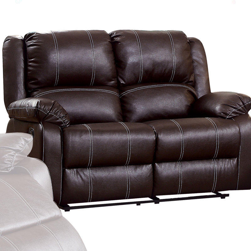 Causeuse inclinable en cuir synthétique Zuriel, Brun