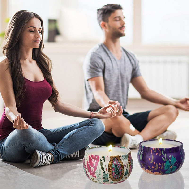 6-Piece Scented 2.5 Oz Mini Tin Candle Gift Set With Soy Wax (120H Burn Time)