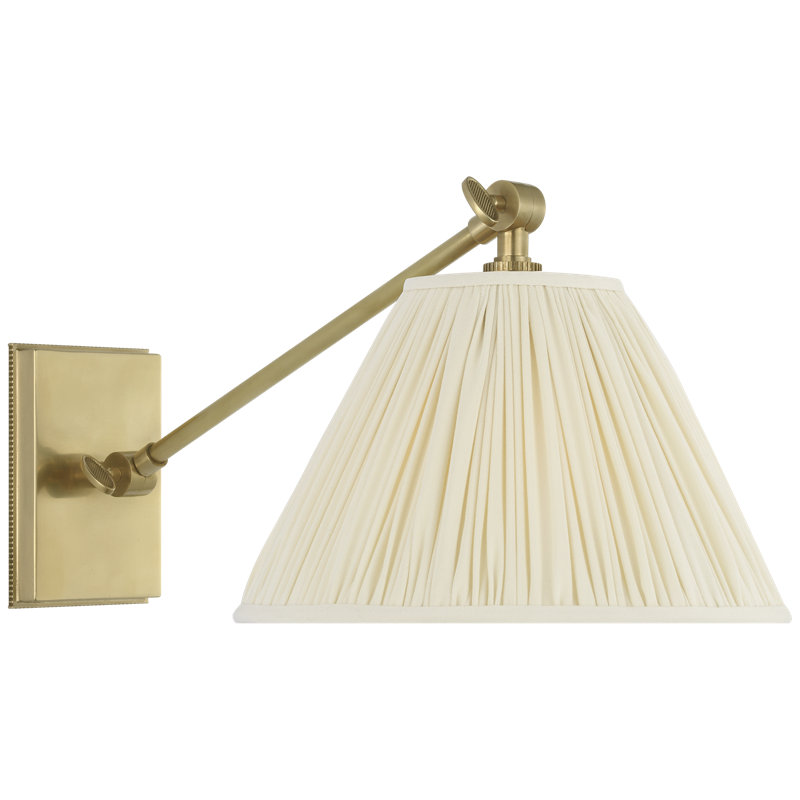 Marie Flanigan 1 - Light Armed Sconce, Soft Brass, White
