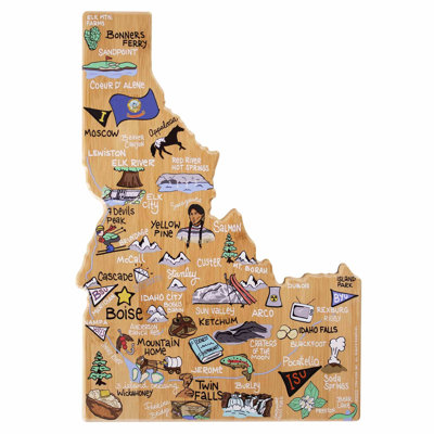 Planche à découper et à servir Idaho avec œuvre d'art par Fish Kiss