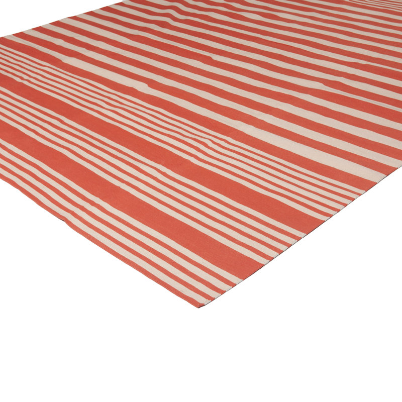 Red Flatweave Cotton Rug - 8'1"" x 11'1""