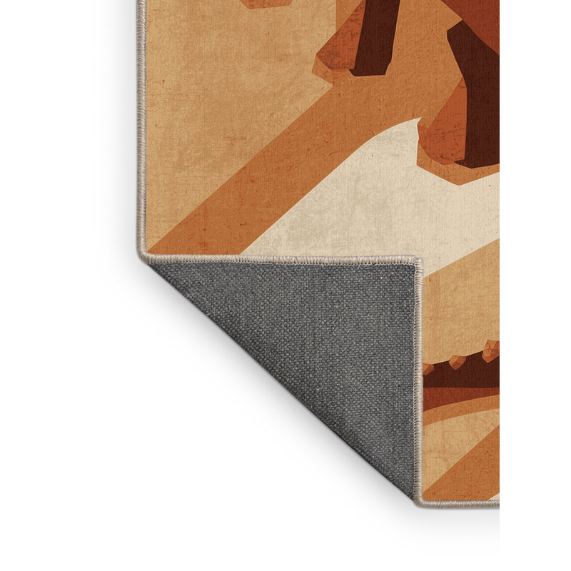Tapis moelleux moelleux et moderne à motif de stégosaures Ahmad, 4 x 6