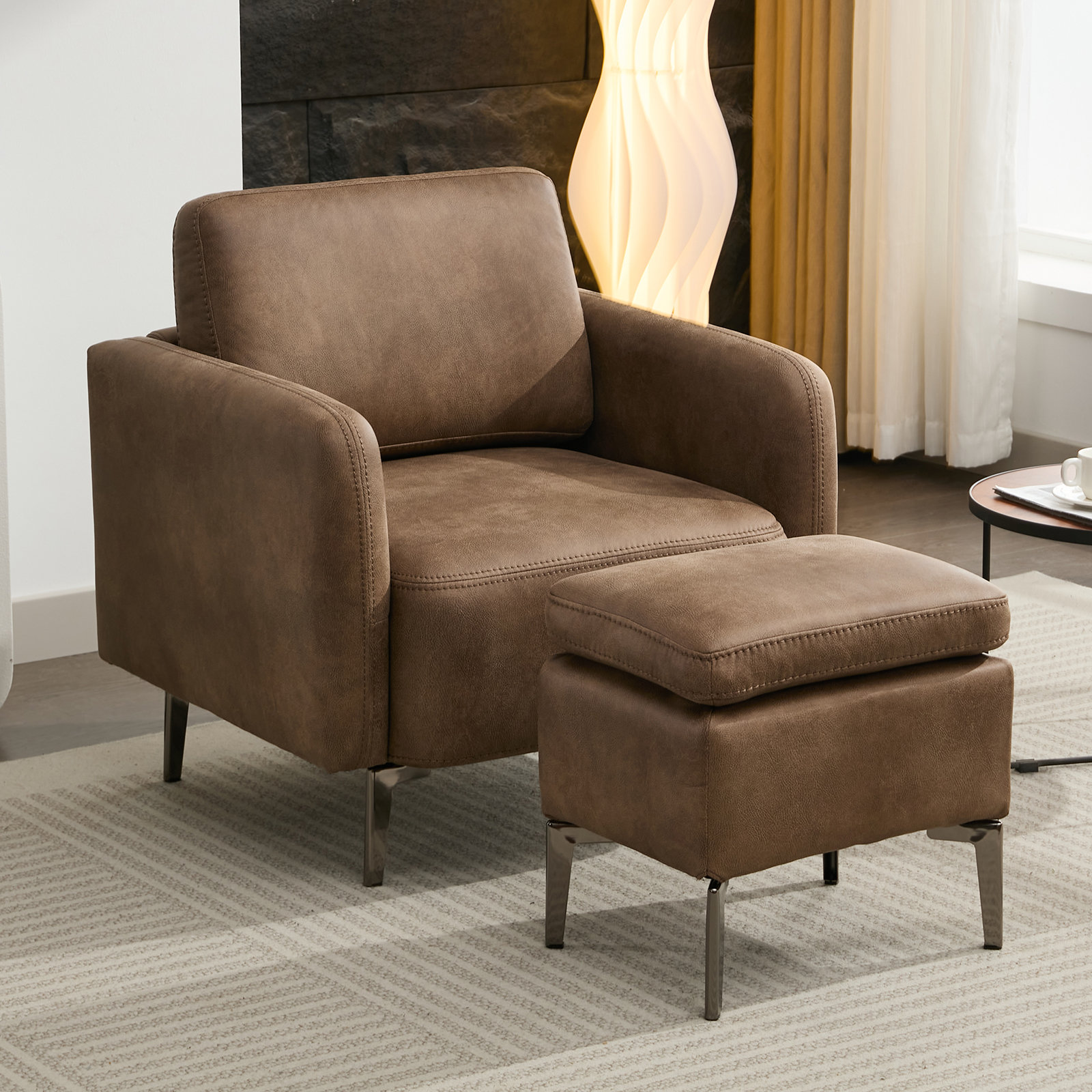 Wade Logan® Gutha Wide Faux Leather Accent Chair with