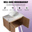 Ensemble de meuble-lavabo mural 30 po avec lavabo, meuble-lavabo flottant 30 po, ensemble de meuble-lavabo simple, meuble-lavabo moderne brun