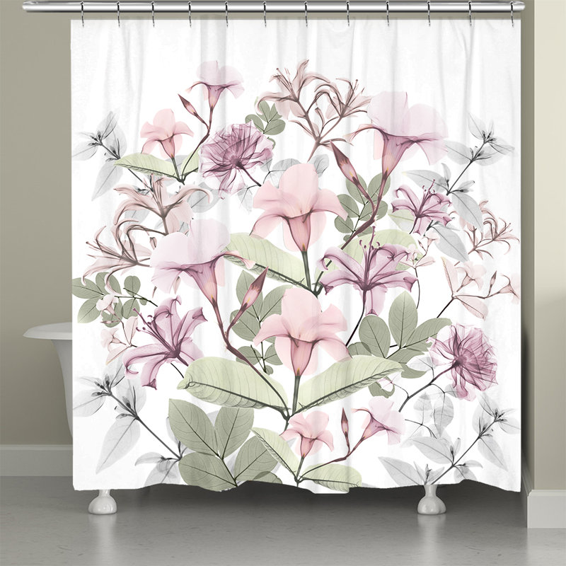 Rideau de douche simple à motif floral Tontitown