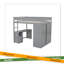 Lit mezzanine en bois avec placards et bureau à 2 tiroirs avec armoire-478324103-478324105