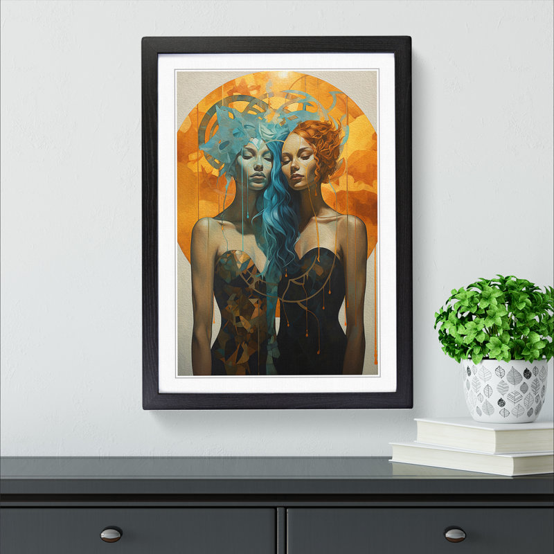 Single Picture Frame Print on Wood, 46cm H x 34cm W, Black Framed