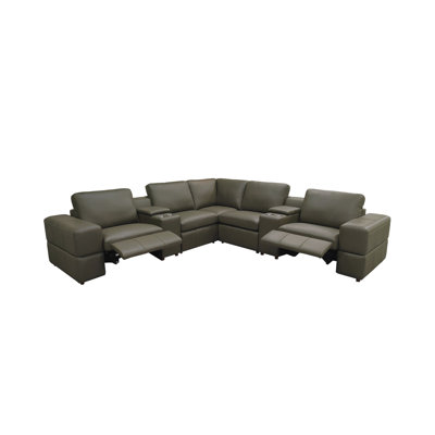 Thameskinsbury Leather Match Reclining Modular Sectional