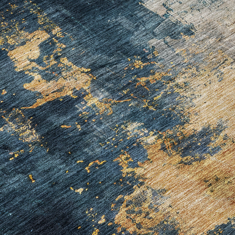 Chantille Blue Abstract Synthetic Washable 3' x 5' Area Rug