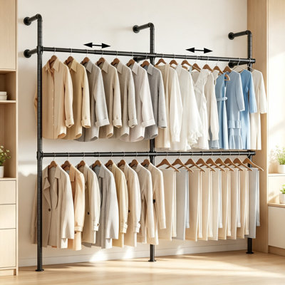 218 cm Wall Mounted Clothes Rack