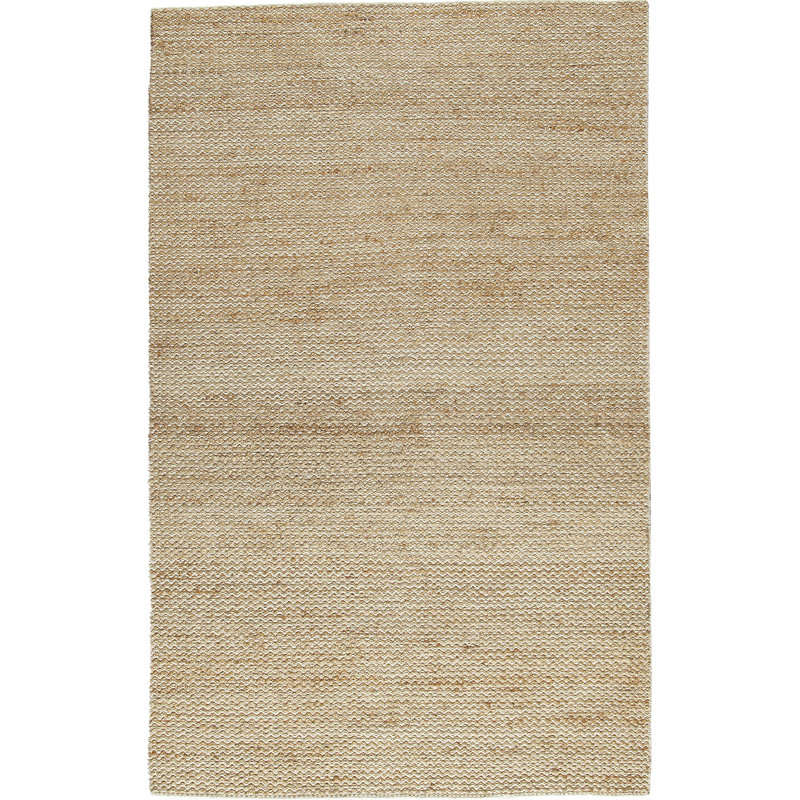 Tapis en laine, jute et sisal sable à motifs de chevrons tissé à la main Covey, Tapis de couloir de 2 pi 6 po x 8 pi